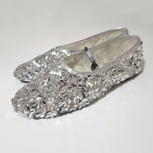 NWT Zara silver sequin ballerina flats, 7.5 - Picture 8 of 13